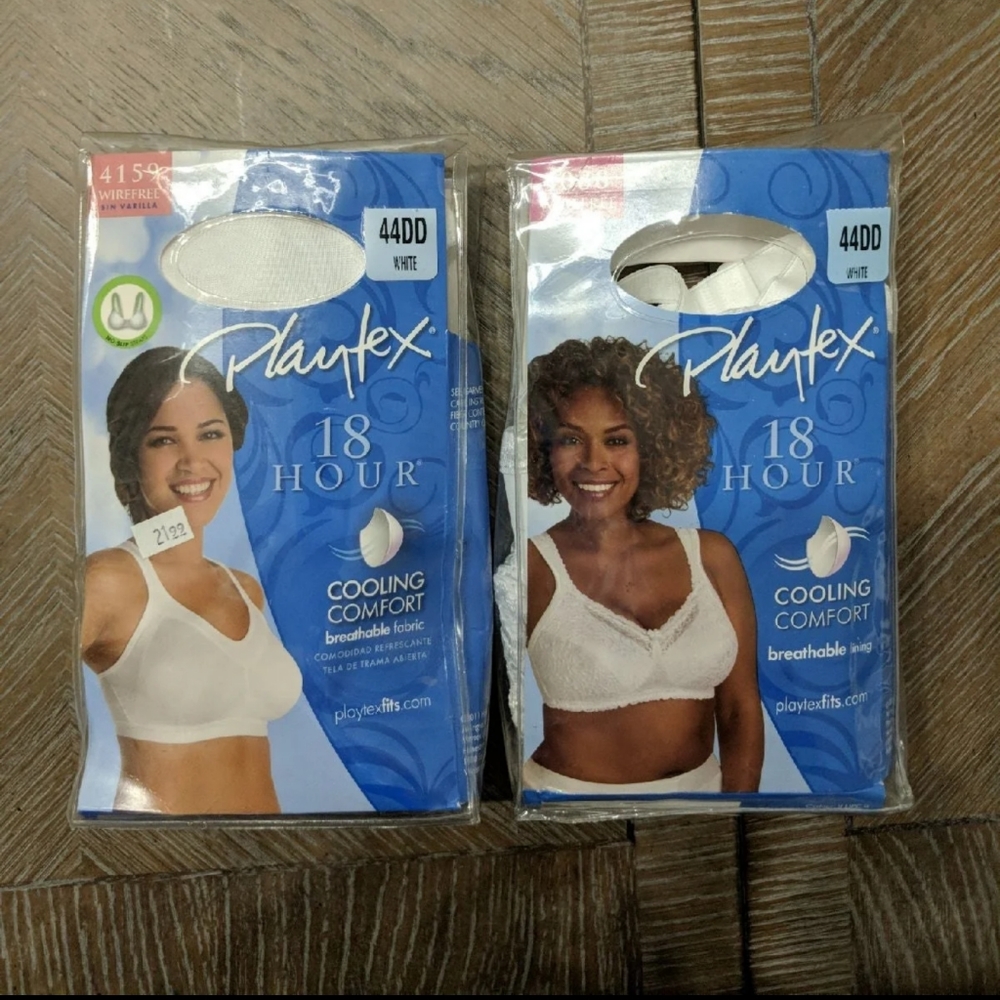 2 NWT Playtex Wirefree bras Size 44DD